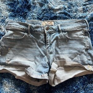 Hollister Blue Jean Shorts Distressed Cut-Off Style